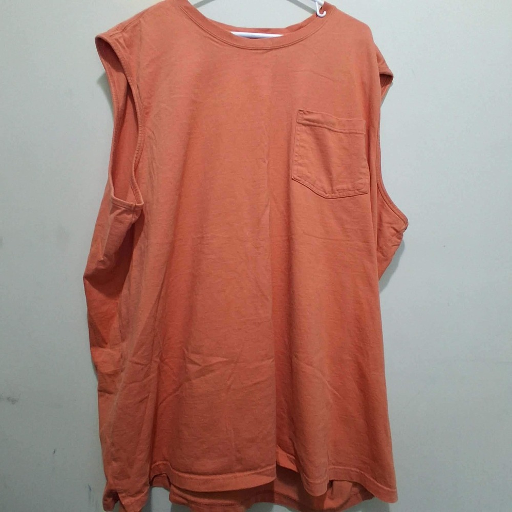 Duluth Trading Co Mens 3XL Burnt Orange Longtail T Sleeveless Pocket Tank